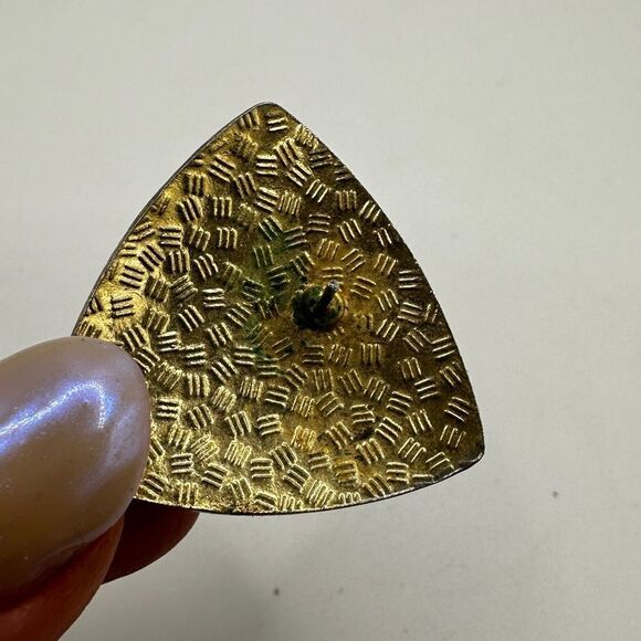 Stunning vintage trillion shaped Cloisonne white enamel with flowers earrings! - Picture 5 of 11
